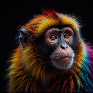 Colorful monkey HD metal wall art print 4 x 6 inches